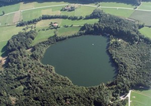aerial view Tuettensee meteorite crater